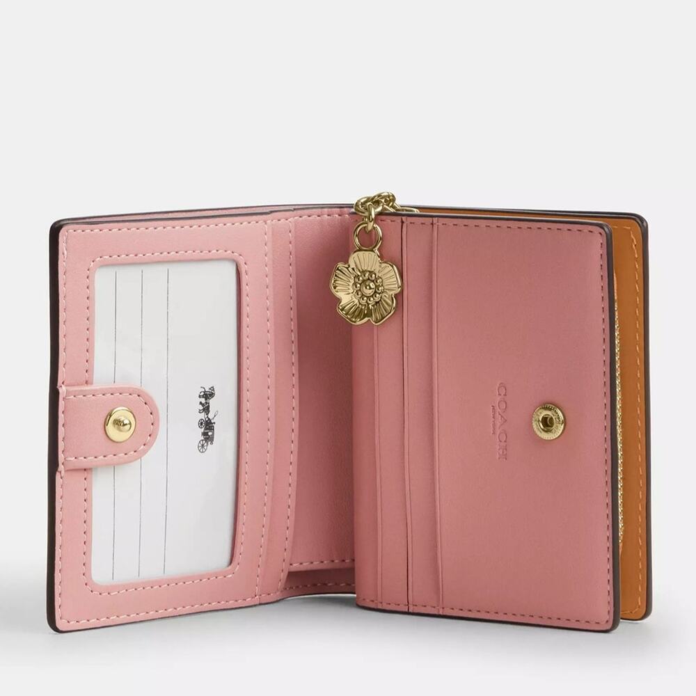❤️ Coach Snap Wallet In Signature Canvas With Charm - Picture 2 of 10